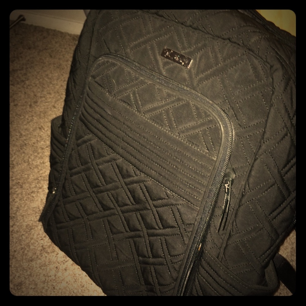 Vera Bradley black quilted backback (large)